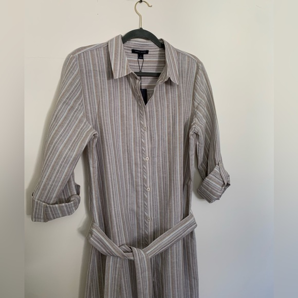 Tommy Hilfiger NWT Women's Linen and Cotton Blend Shirtdress Striped, Size 10 - Picture 9 of 10